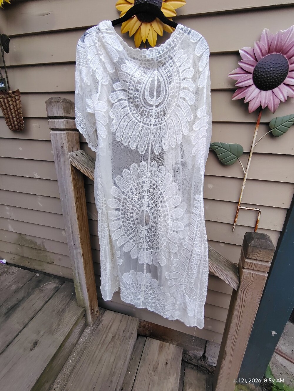 Rebellion White Lace Crochet Tunic Cover-Up